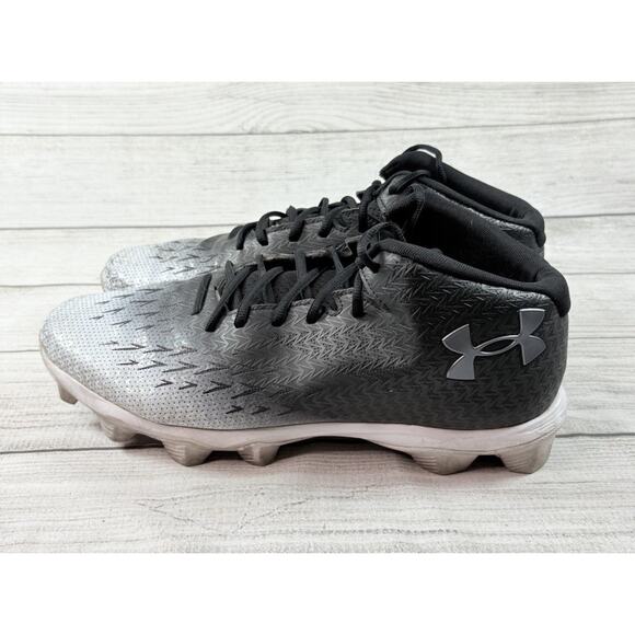Under Armour Men’s Spotlight Franchise Rm 4.0 Black Silver Football Cleats Sz 13 - Picture 2 of 9